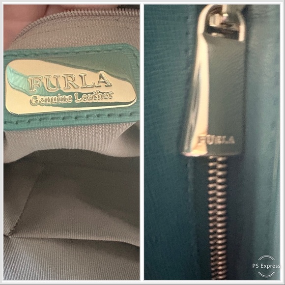 Furla Agata Leather Satchel in Teal Blue. LNC - Picture 8 of 16